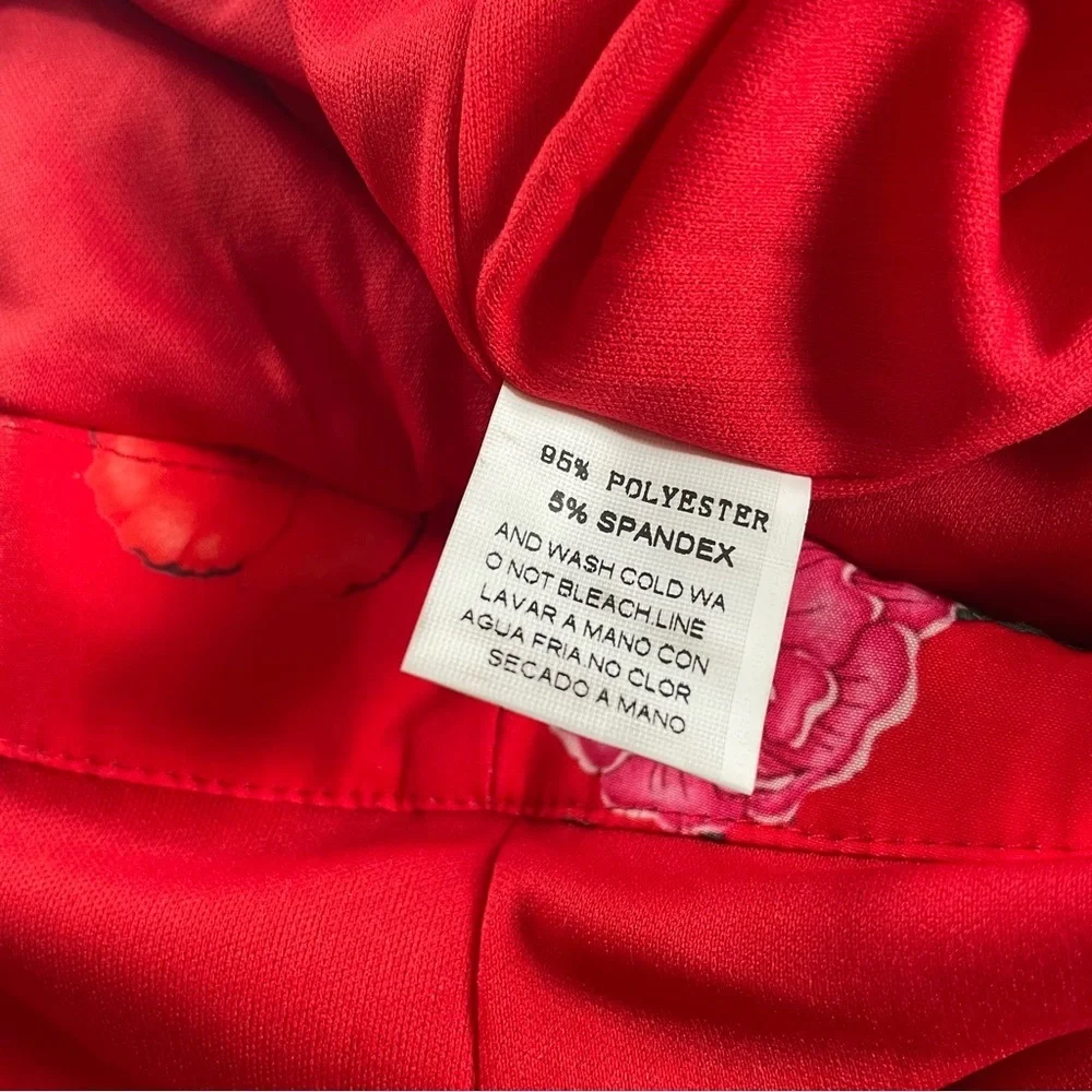 Chicways red floral cold shoulder Romper with adjustable straps size Medium - Picture 9 of 13